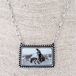 Elegant Silver Equestrian Pendant Necklace